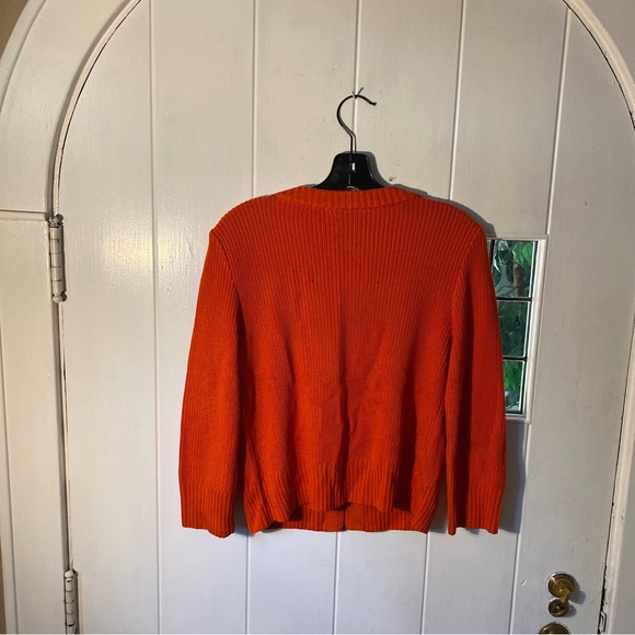 (1) Trendy Orange SoCa St. John Zip-Up Cardigan Jacket Women’s Size Large - Picture 2 of 16
